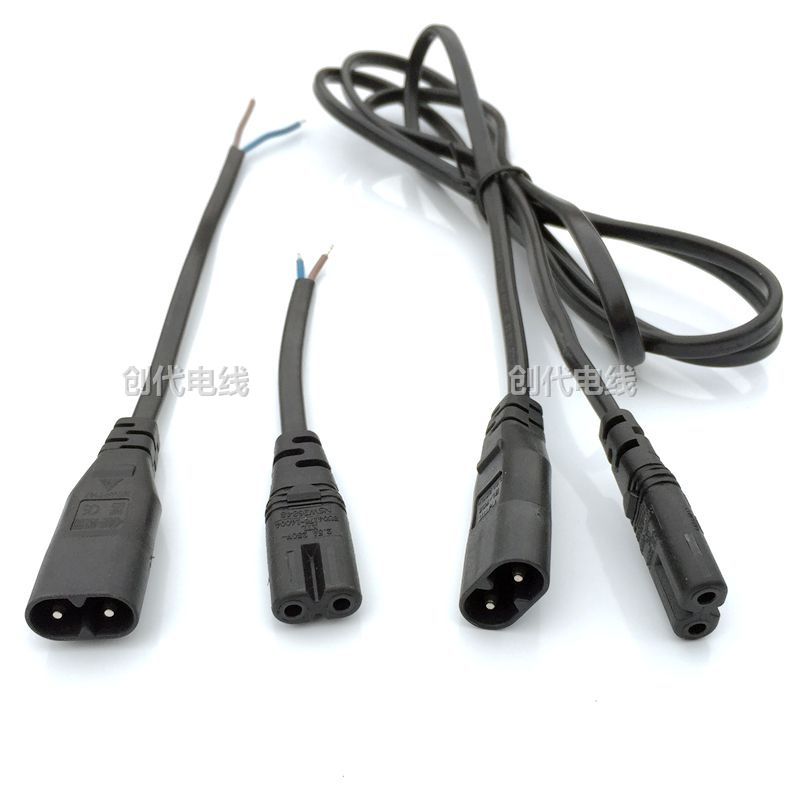 KC认证SAA澳洲认证8字公八字尾公母对接延长线 一拖二 电器电源线