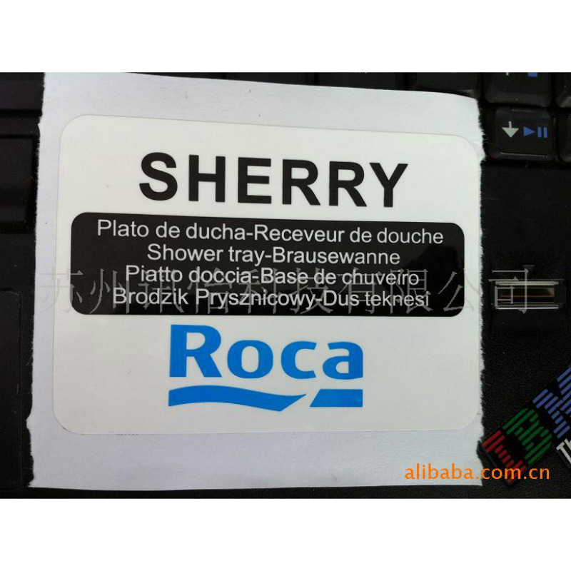 厂家直销AVERY DENNISON 100#光白/哑白PVC标签-ROCA卫浴产品标签