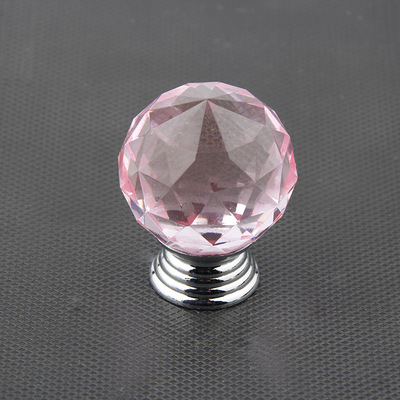 厂家批发 家具水晶拉手 抽屉拉手 锌合金拉手 橱柜拉手 30mm粉色