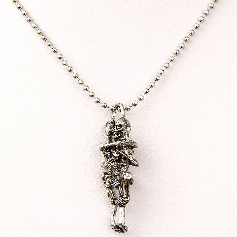 欧美风至死不渝的爱情侣万圣节骷髅长款项链毛衣链