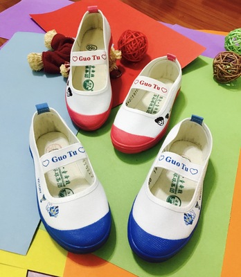 囯途幼儿园小白鞋 儿童体操鞋 帆布舞蹈鞋运动鞋男女童板鞋小白鞋|ru