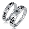 Silver accessory, zirconium for beloved, wedding ring, suitable for import, European style, Korean style