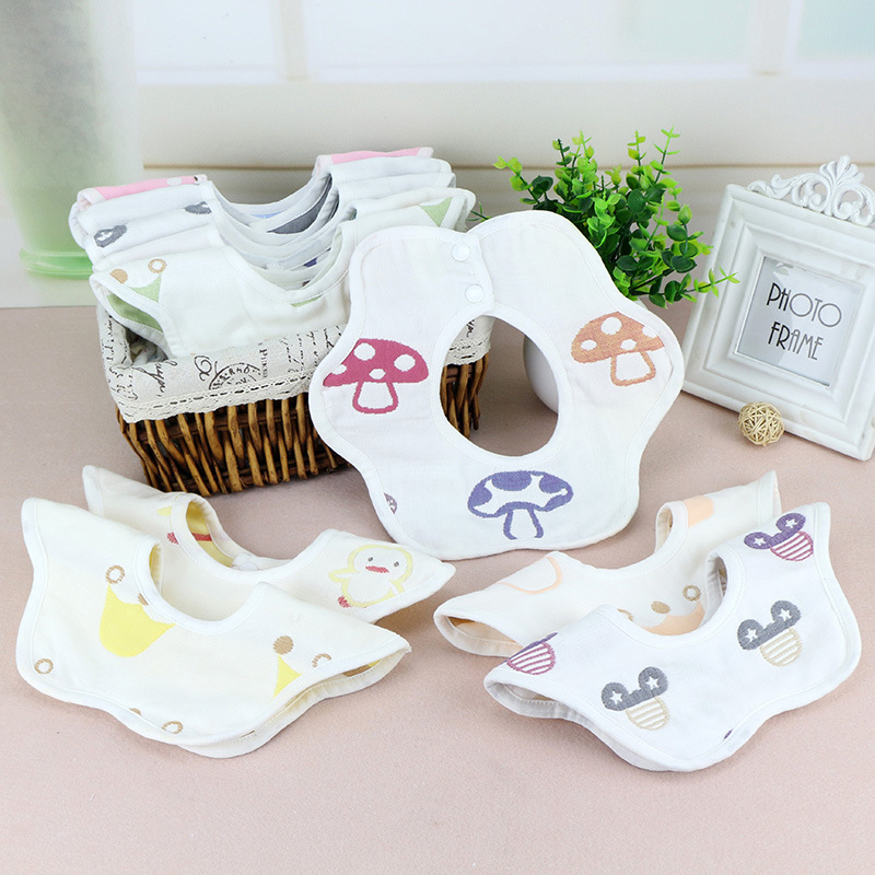 new pattern Petal Bib 360 rotate Sixth floor Mushroom Bib The secret