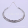 Fashionable accessory, choker for bride, crystal, short necklace, Korean style, wholesale, diamond encrusted