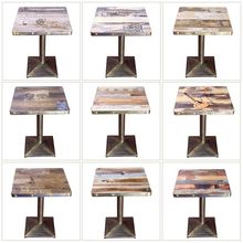 主题餐厅桌椅西餐咖啡厅桌子 奶茶甜品店酒吧创意复古方圆桌定制