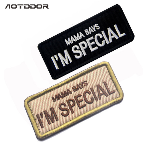 Dog patch MAMA say i'm special embroidered cloth patch Mom says I'm special Velcro stamp