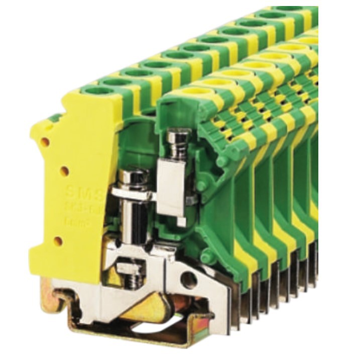 USLKG6接线端子厂家UK双色电压黄绿接地端子排UK6N接地 6MM平方