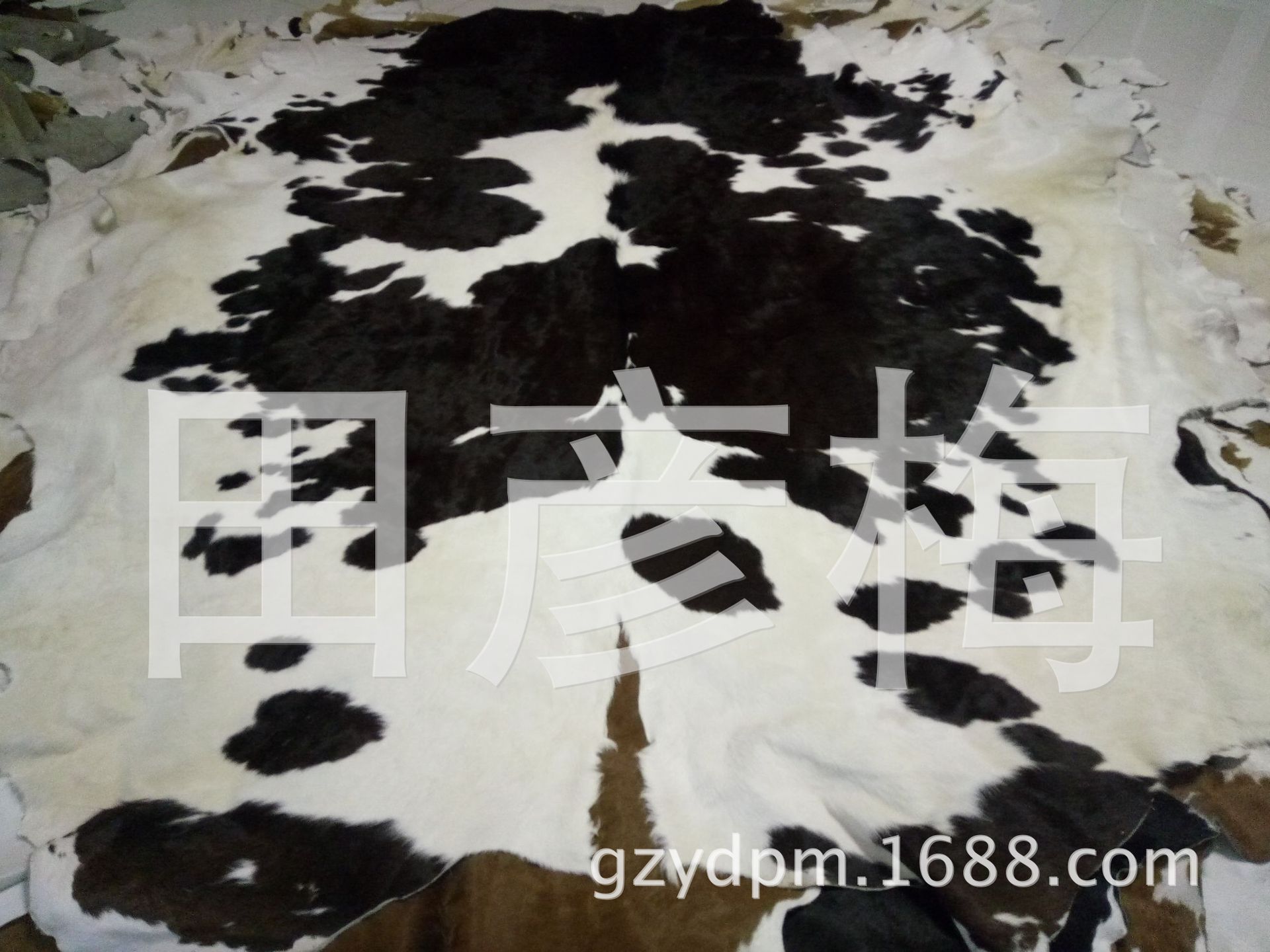 批发自然颜色整张奶牛毛皮革