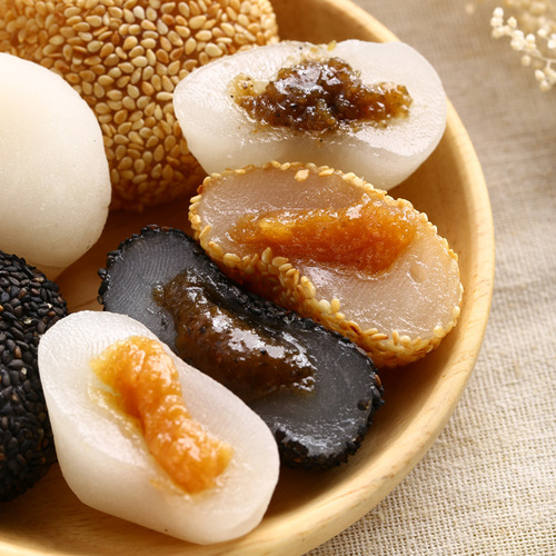 Ranli Dried mochi glutinous rice balls, glutinous rice cakes, donkey rolling snacks, breakfast food, pastries, snacks 2 pounds, dropshipping