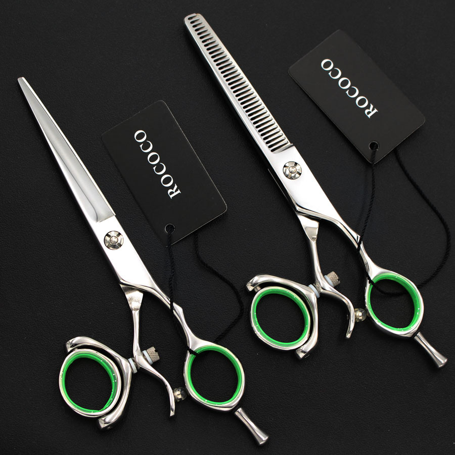 6.0寸 高档 美发剪刀 理发剪 平剪 牙剪 飞剪 360°可旋转手柄