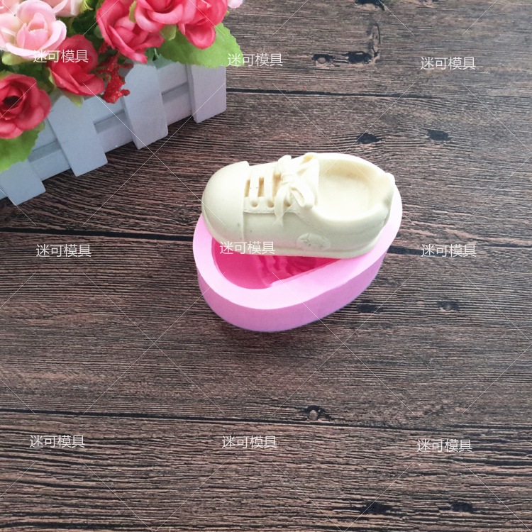 DIY zapatos de molde de pastel de fondant molde de pastel de silicona herramienta para hornear jabón hecho a mano