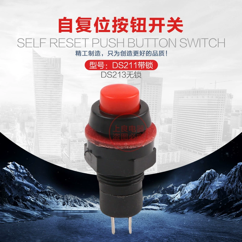 Кнопочный переключатель DS-211 с замком без замков имеет DS-213 10MM