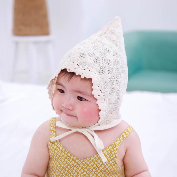 SD-00044韩版婴儿渔夫帽子儿童蕾丝花边公主帽宫廷帽宝宝花朵胎帽