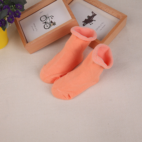 【2019 Plain Color Slip Mouth Socks】New Cotton Socks Spring and Autumn Edge Plain Color Children Socks Baby Baby Socks