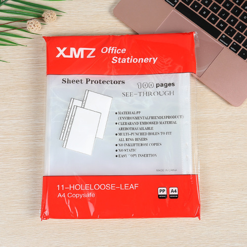 11-hole file bag A4 transparent loose-leaf inner leaf bag 3-hole 4-hole file folder storage protective film file bag wholesale