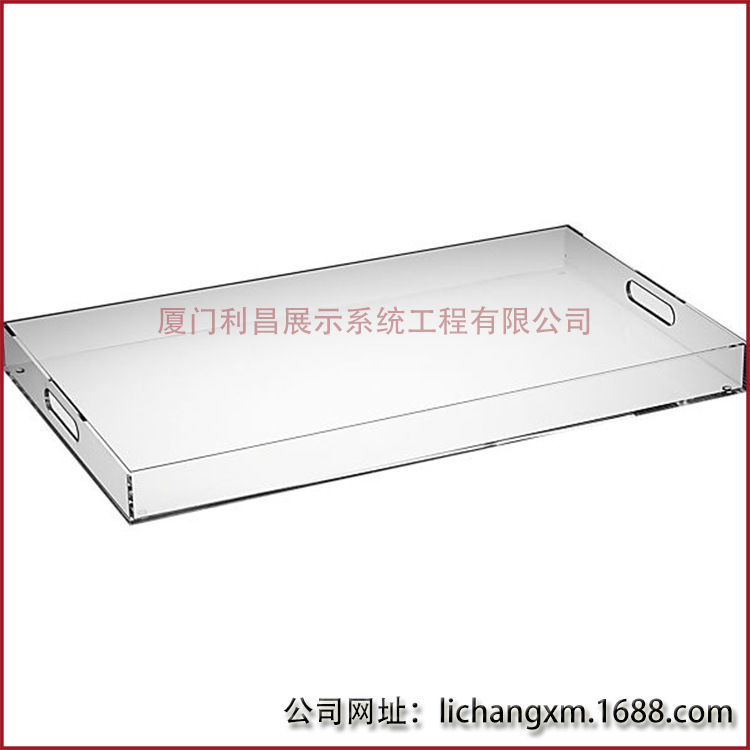 供应透明亚克力茶水托盘 简约点心糕点托盒 有机玻璃托盒定制