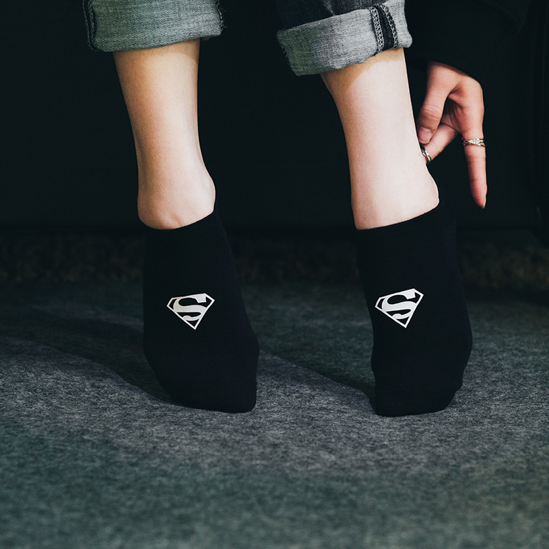 socks European and American Fashion socks ins Men's socks Four Seasons Couple Boat socks Female Superhero Marvel Superman socks Men