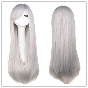 cos�ٰl���Q����-����ʮ���� �y��ɫ�ٰlcosplay wig 80cm�Lֱ�l