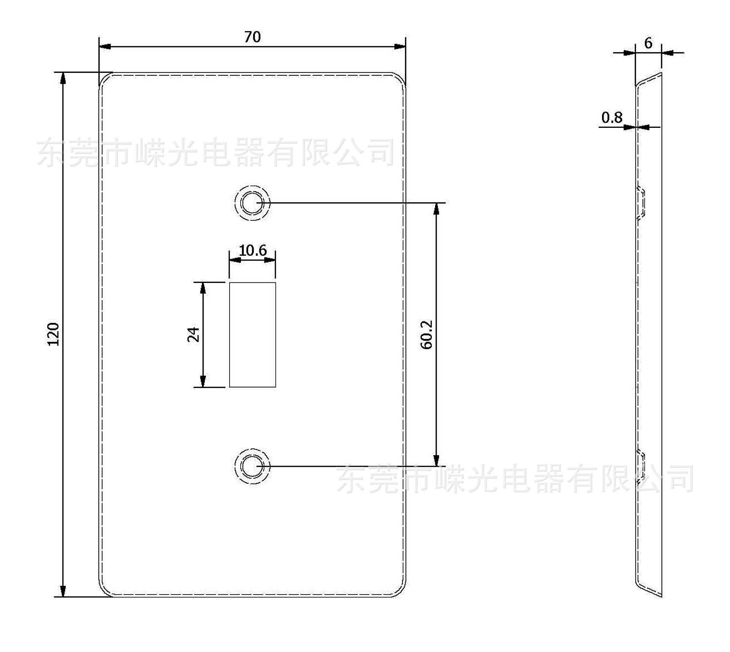 ST102 120型面板插座盖板不锈钢430材质UL单联插座面盖方型盖板-阿里巴巴