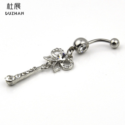 direct deal Europe and America style new pattern Navel ring Umbilical nail Navel puncture bow alloy electroplate technology