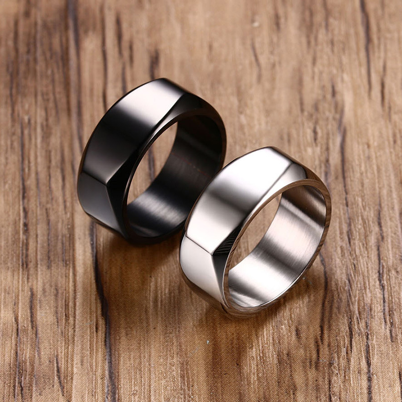 Retro Solid Color Titanium Steel Rings 1 Piece