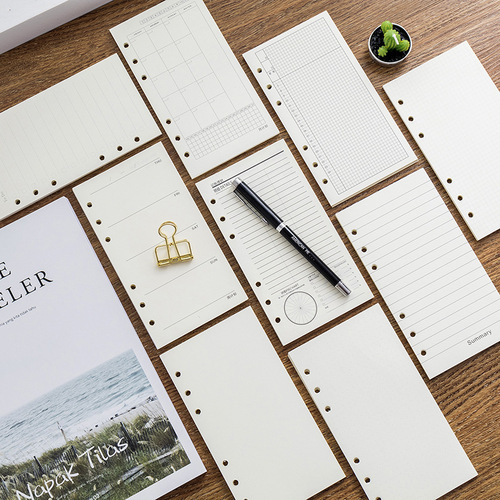 6-hole loose-leaf inner core A6 handbook replacement core grid diary plan dot matrix TODO multiple choices inner page book
