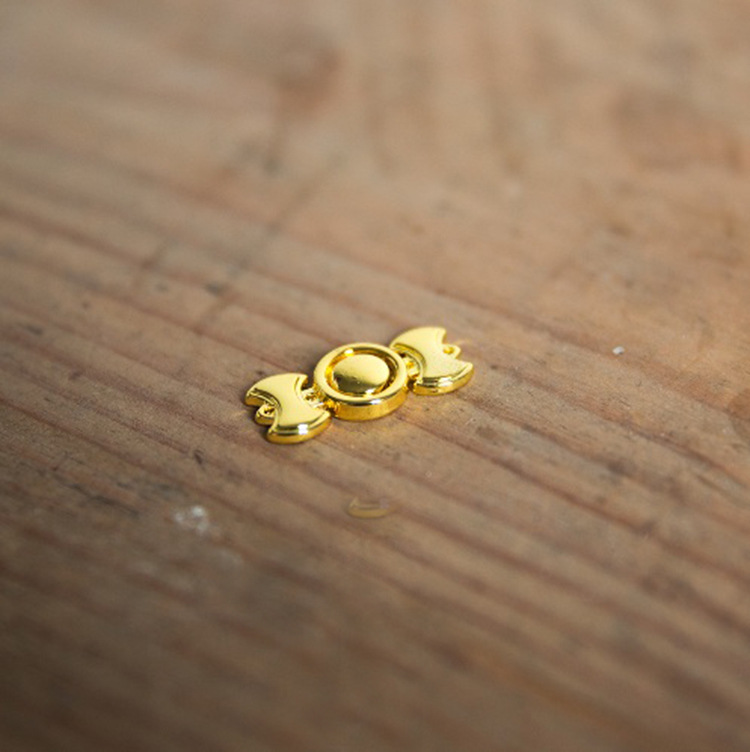 旗袍立领小对扣表演服配饰 合金汉服小金锭造型手缝子母扣