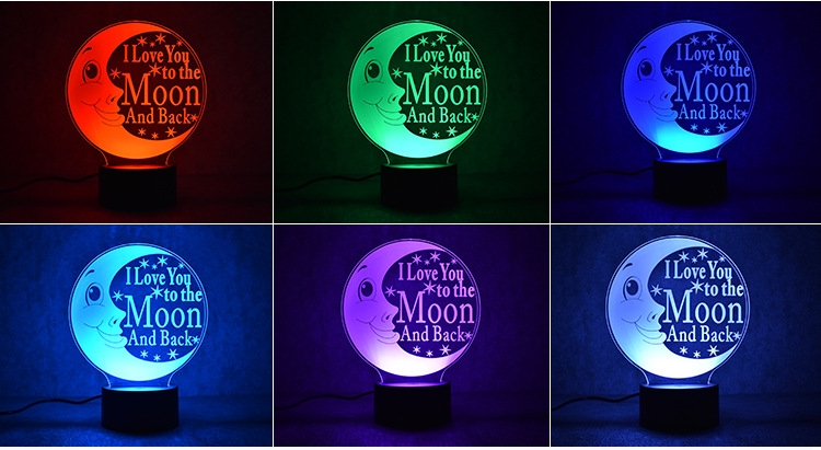 Lampe LED de chevet 3D Love Moon - Ref 3424150 Image 10