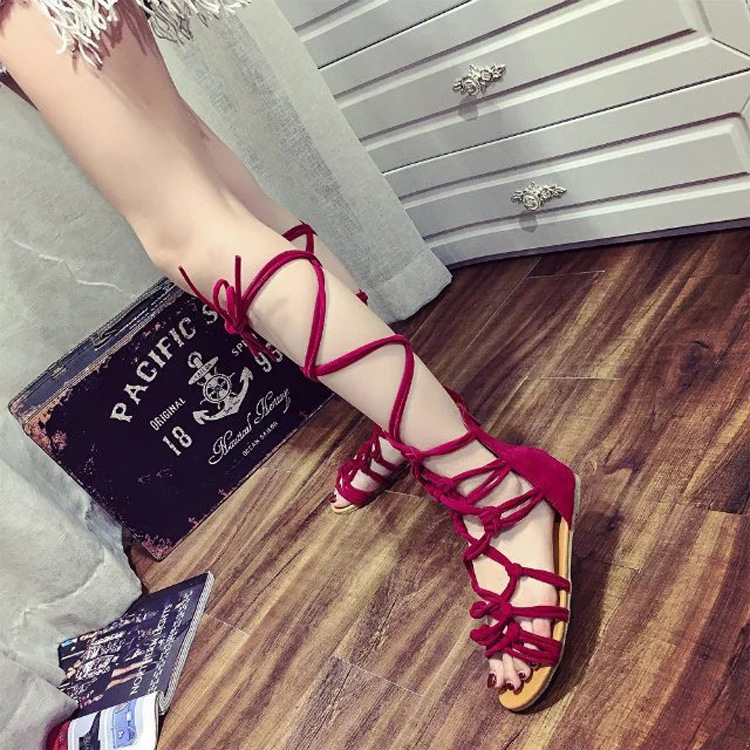 fashionable high boots flat