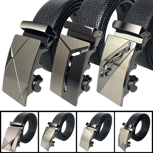 Men's belt automatic buckle belt super fiber scratch-resistant manufacturer wholesale street stall goods drop shipping