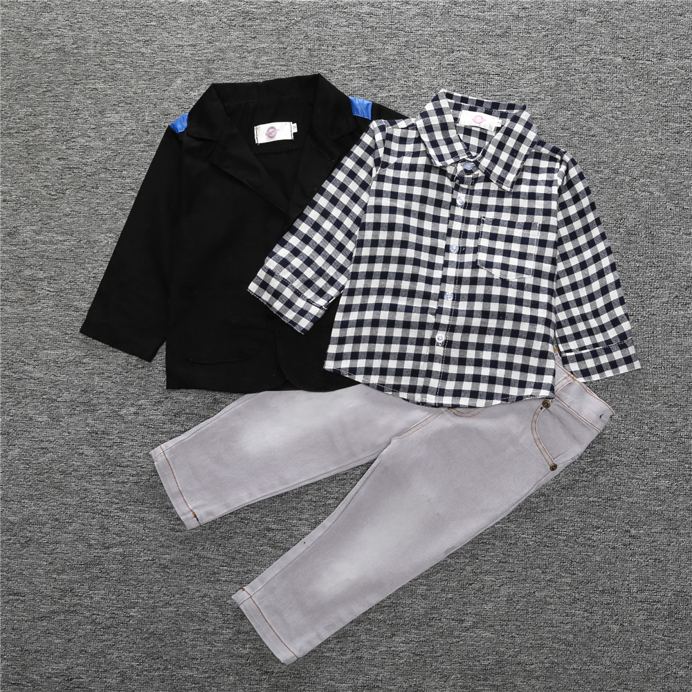 A generation of foreign trade spring and autumn boys long sleeve suit European and American wind handsome T-shirt coat 3-Piece Factory direct approval