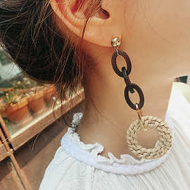 韩风流行饰品手作编织新款耳环耳钉 女生饰品厂家批发耳坠长款耳