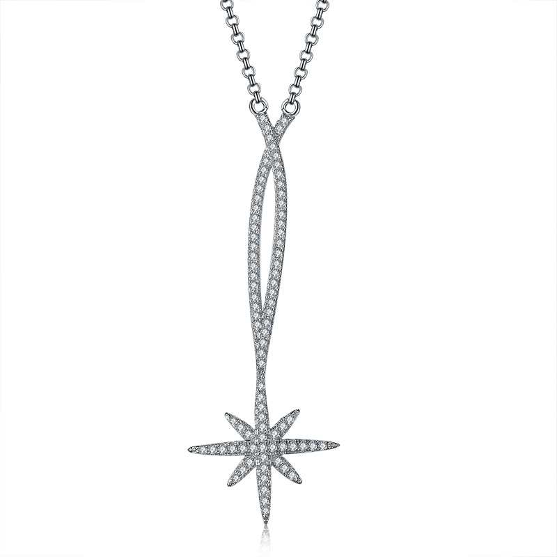 Fashion Micro-inlaid Zircon Star Necklace Temperament Wild Lady Adjustable Necklace display picture 1