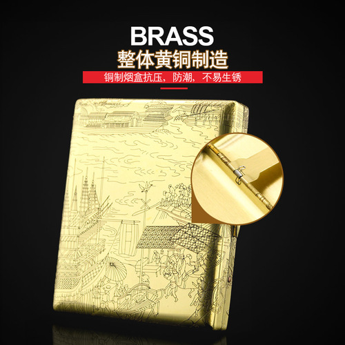 Austrian original IMCO Aiku brand brass cigarette box 20 pieces creative 6-sided carving men's box ultra-thin cigarette box