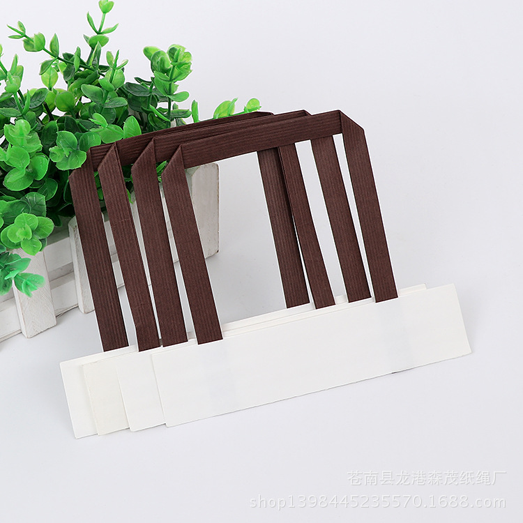 奶茶外卖袋创意彩色牛皮纸袋纸绳 时尚手挽纸绳定 做批发56905