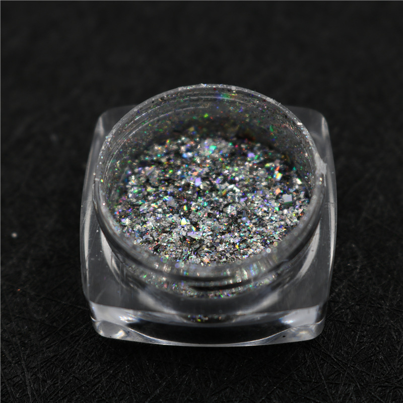 De alta gama de uñas brillo láser polvo escamas camaleón láser espejo mágico polvo de brocado del arco iris