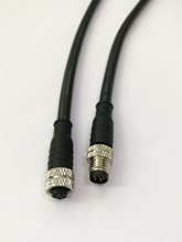 M8屏蔽連接器批發3芯4芯5芯6芯8芯 M8成型帶線連接器可定制