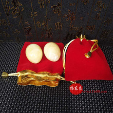 石佛寺廠家直銷天然米黃玉按摩球精致玉石產品按摩球批發