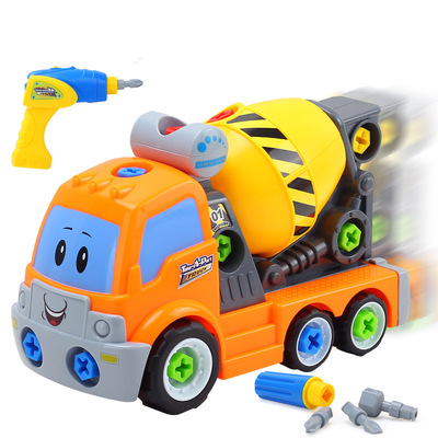 【电动版】拆装工程车卡通挖掘机可拆卸螺母组合男孩早教益智玩具
