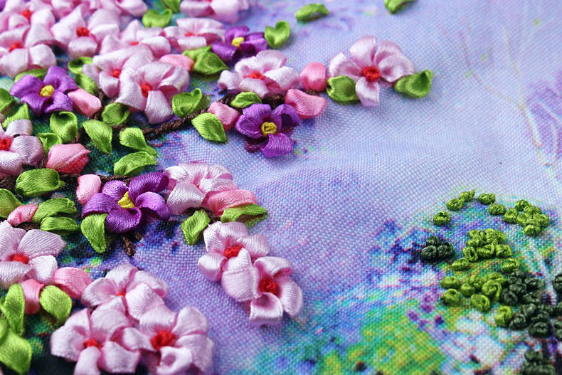 Oujin nianhua cinta bordado fábrica directa color impresión colgante pintura caliente hogar sala de estar entrada pintura decorativa