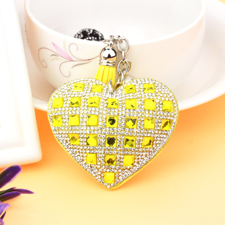 1 Piece Fashion Heart Shape Metal Inlay Rhinestones Women's Keychain display picture 1