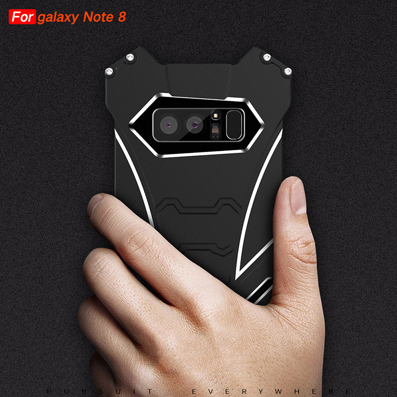 R-Just Batman Shockproof Aluminum Shell Metal Case with Custom Batarang Stent for Samsung Galaxy Note 8