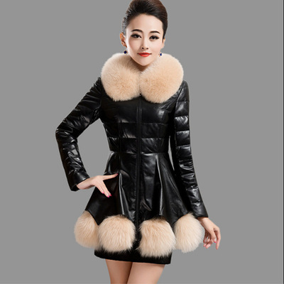 韓版新款時尚女裝 羽絨棉衣女中長款 皮毛壹體韓版加厚女裝批發