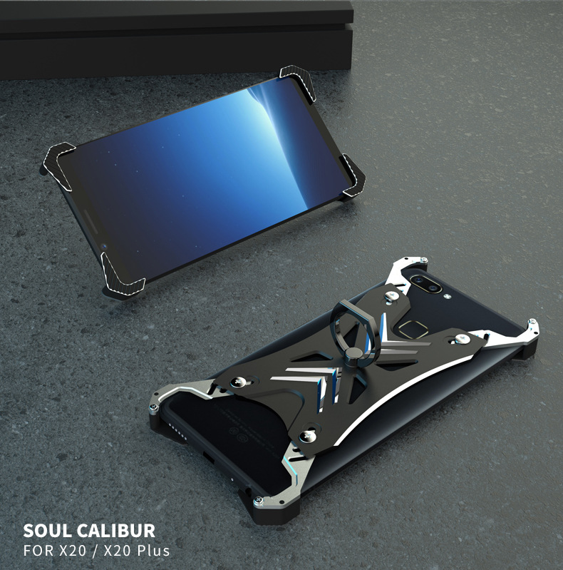 R-Just Soul Calibur Blade Master Ring Holder Shockproof Aerospace Aluminum Metal Shell Case Cover for vivo X20 & vivo X20 Plus