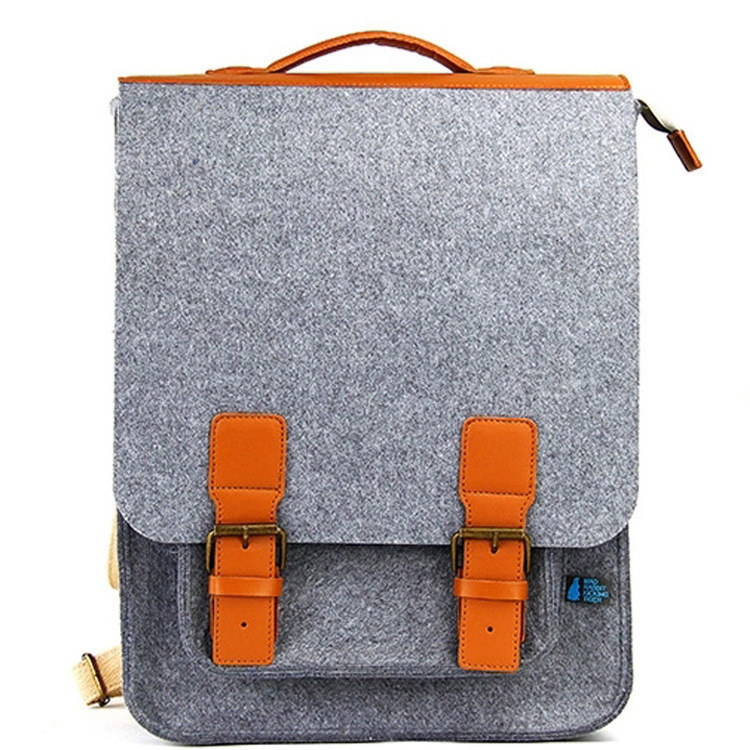 厂家直销新款双肩毛毡电脑包休闲时尚韩版流行电脑包厂家热销
