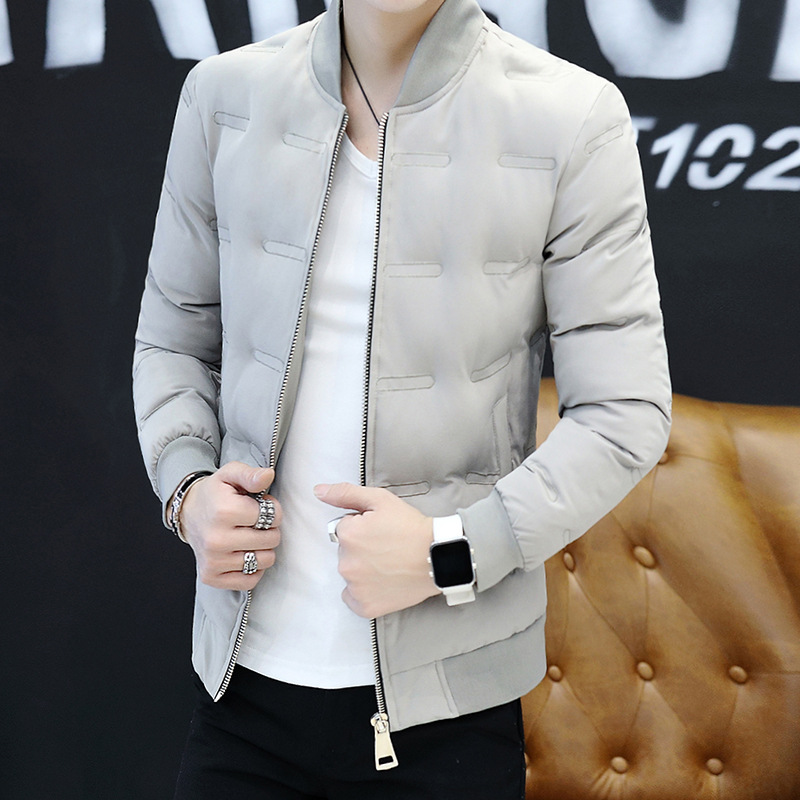 冬季男装立领加厚保暖特种绣花棉衣潮青少年韩版修身男式个性棉服