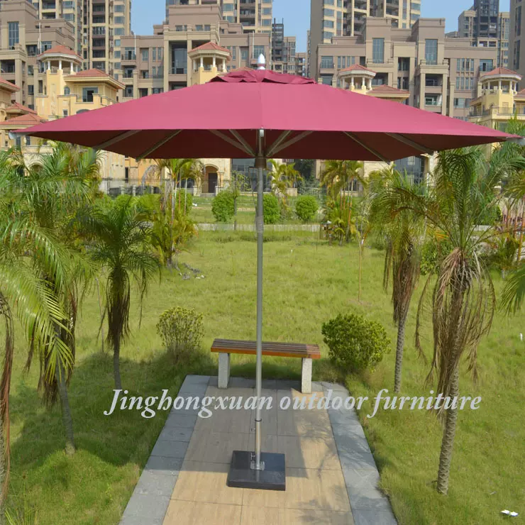 金宏轩中柱庭院户外伞方形铝合金外摆遮阳伞太阳伞手摇户外铝伞