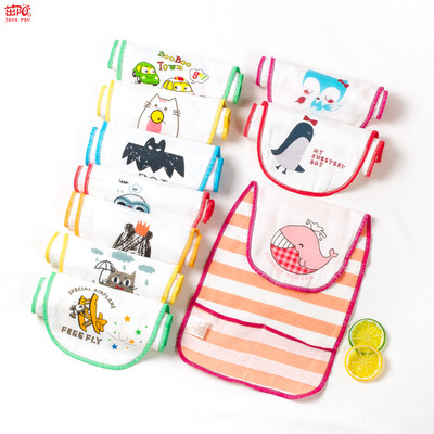 吸汗巾嬰幼兒童墊背巾寶寶汗巾紗布印花隔汗巾大碼批發定制作