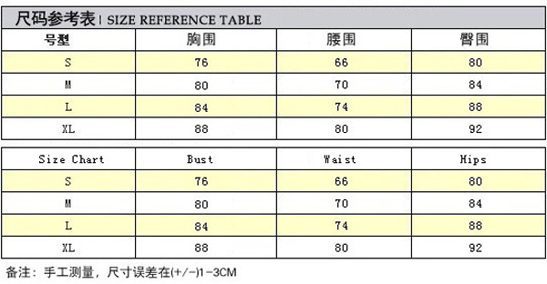 尺寸表