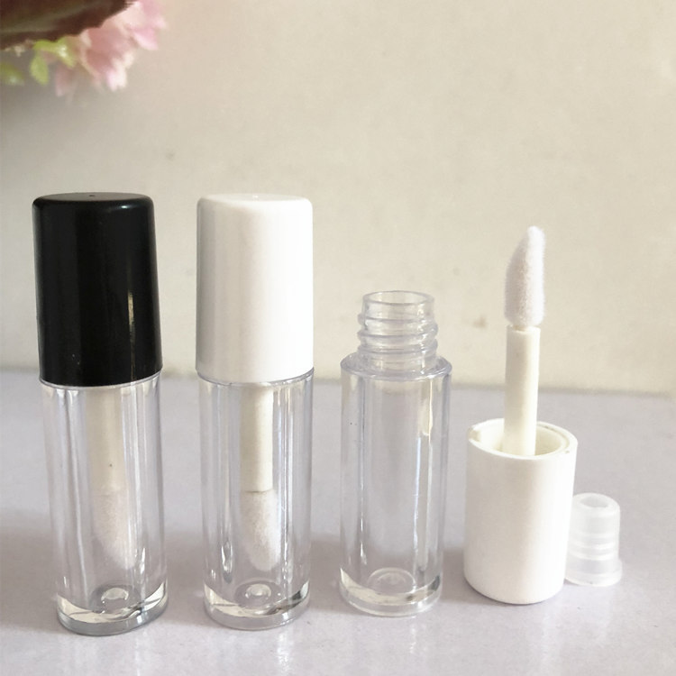 50mm cubierta blanca cuerpo de botella transparente Mini tubo pequeño esmalte de labios tubo vacío embalaje sub-embalaje tubo de brillo de labios 1,3 ml